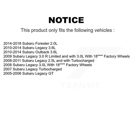 Front Disc Brake Rotors And Ceramic Pads Kit For Subaru Forester Outback Legacy K8A-103788