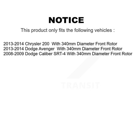 Front Disc Brake Rotors And Ceramic Pads Kit For Dodge Chrysler 200 Caliber Avenger K8A-104006