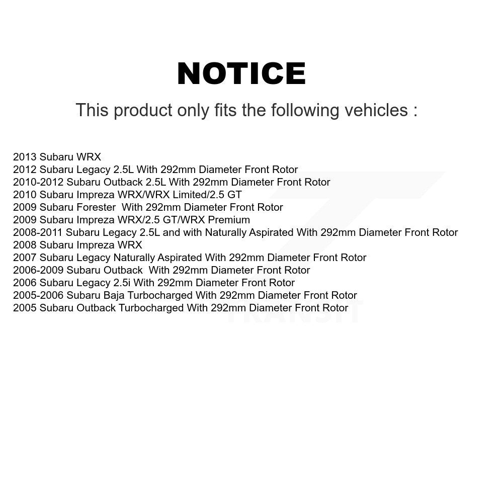 Front Brake Rotor And Ceramic Pad Kit For Subaru Outback Impreza Legacy Forester Baja WRX K8A-104105