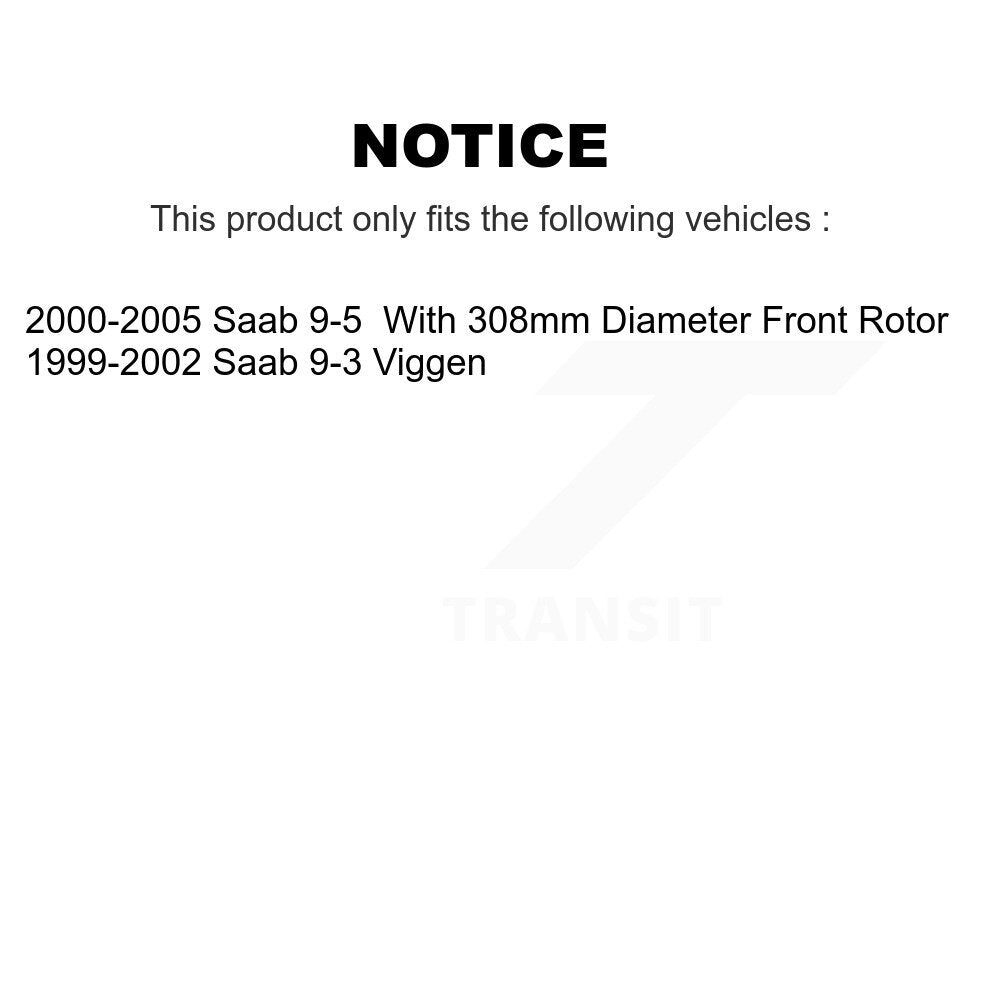 Front Disc Brake Rotors And Semi-Metallic Pads Kit For Saab 9-3 9-5 K8A-104370