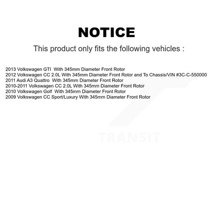 Front Disc Brake Rotor & Semi-Metallic Pad Kit For Volkswagen Golf CC GTI Audi A3 Quattro K8A-104461