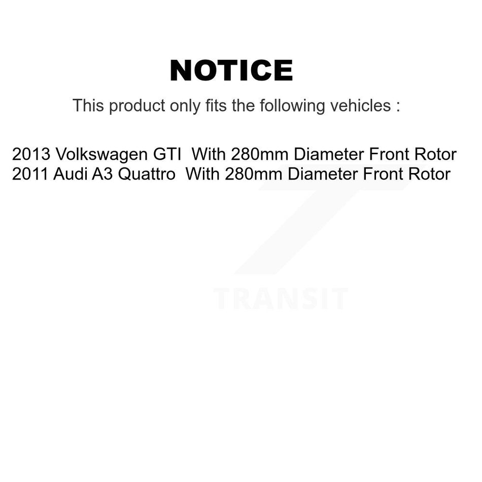 Front Disc Brake Rotors And Semi-Metallic Pads Kit For Volkswagen GTI Audi A3 Quattro K8A-104470