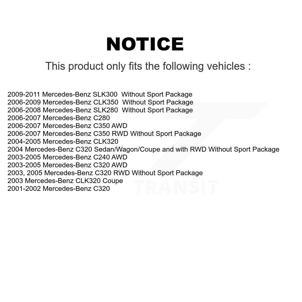 Front Brake Rotors & Semi-Metallic Pad Kit For Mercedes-Benz C280 C240 CLK350 CLK320 C320 K8A-104609