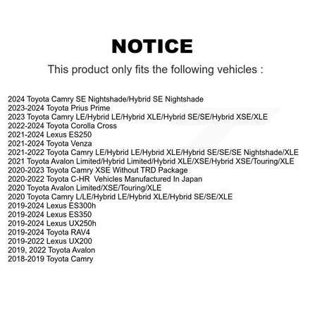 Front Brake Rotors & Ceramic Pad Kit For Toyota RAV4 Camry Corolla Cross Lexus Venza C-HR K8A-104621