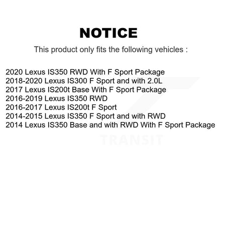 Front Semi-Metallic Rear Ceramic Pad & Brake Rotor Kit (6Pc) For Lexus IS350 IS300 IS200t K8A-104891