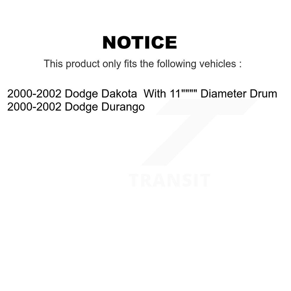 Front Rear Disc Brake Rotor Semi-Metallic Pad Drum Kit For 2000-2002 Dodge Dakota Durango K8A-104907