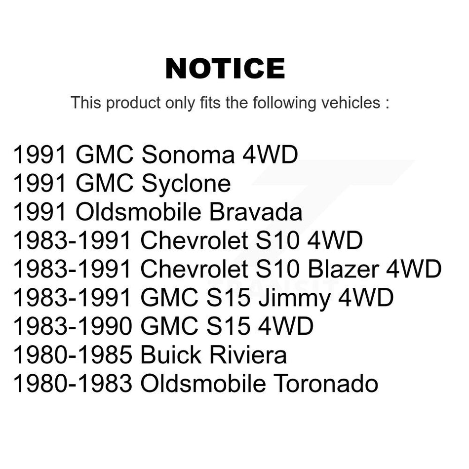 Front Rear Brake Rotors Semi-Metallic Pad Drum Kit For Chevrolet S10 GMC S15 Blazer Jimmy K8A-105209