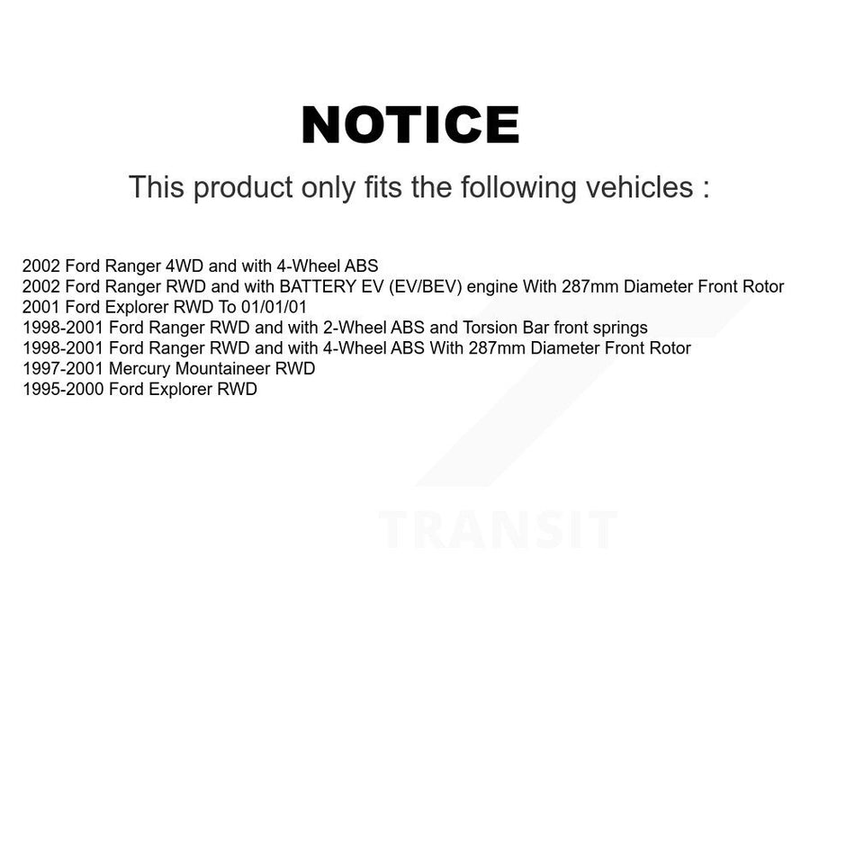 Front Rear Semi-Metallic Pad Brake Rotor Kit For Ford Ranger Explorer Mercury Mountaineer K8A-105330
