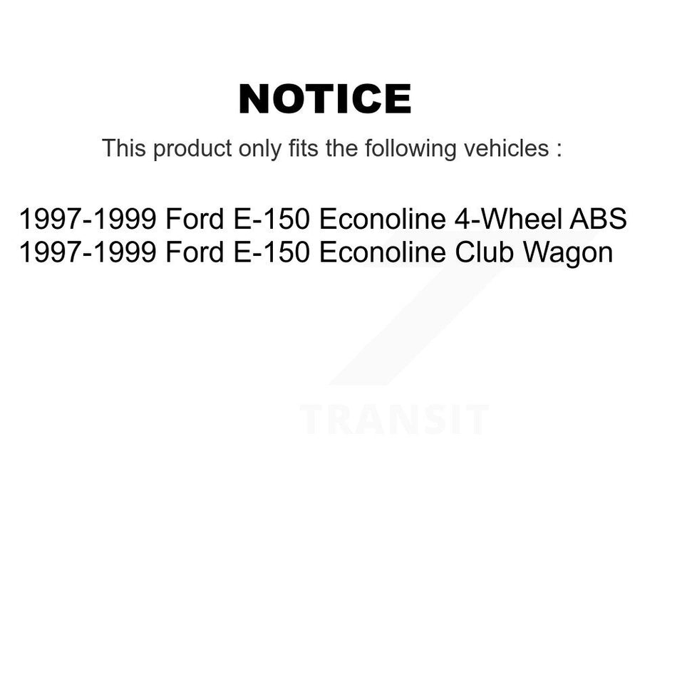 Front Rear Brake Rotor Hub Semi-Metallic Pad Drum Kit (7Pc) For Ford E-150 Econoline Club K8A-105365