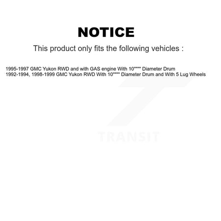Front Rear Disc Brake Rotors Hub Assembly Semi-Metallic Pads And Drum Kit For GMC Yukon K8A-105370