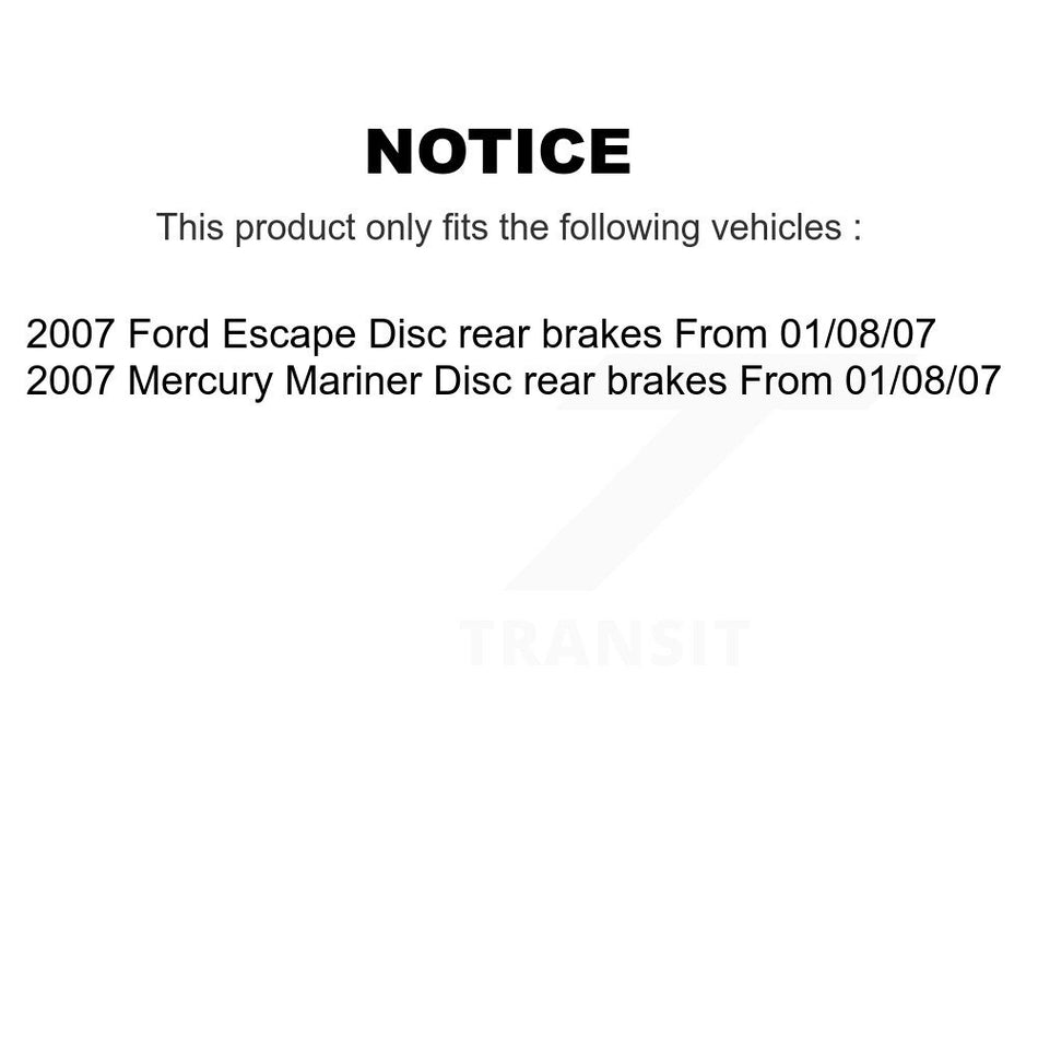 Front Rear Brake Rotor Semi-Metallic Pad & Drum Kit (9Pc) For Ford Escape Mercury Mariner K8A-105484