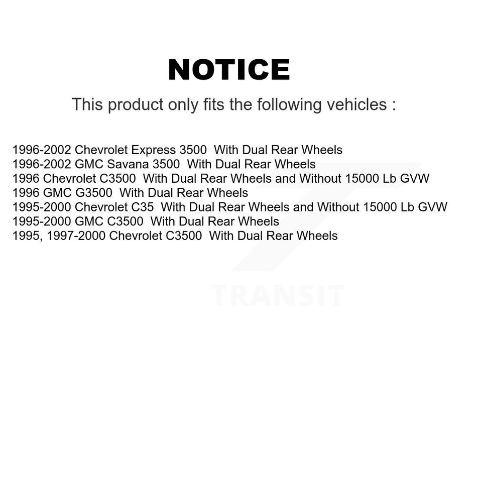 Front Brake Rotor Semi-Metallic Pad Kit For Chevrolet Express 3500 GMC C3500 Savana G3500 K8A-105773