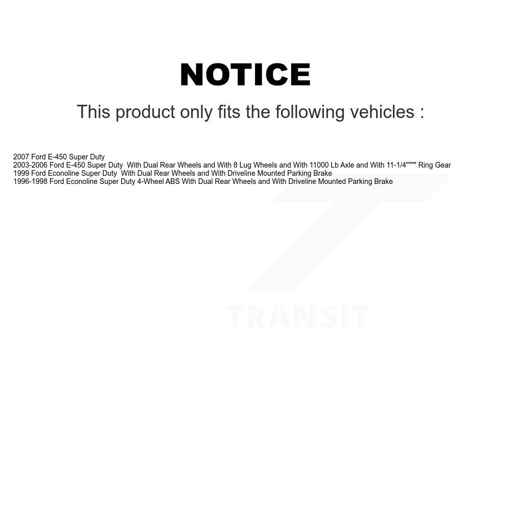 Front Rear Semi-Metallic Pad Disc Brake Rotor Hub Kit For Ford E-450 Super Duty Econoline K8A-105876