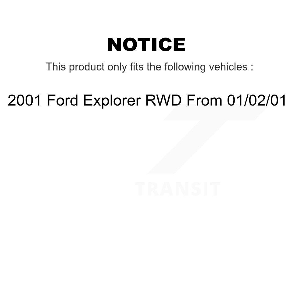 Front Rear Semi-Metallic Pad Brake Rotor Hub Kit For 2001 Ford Explorer RWD From 01 02 K8A-105919