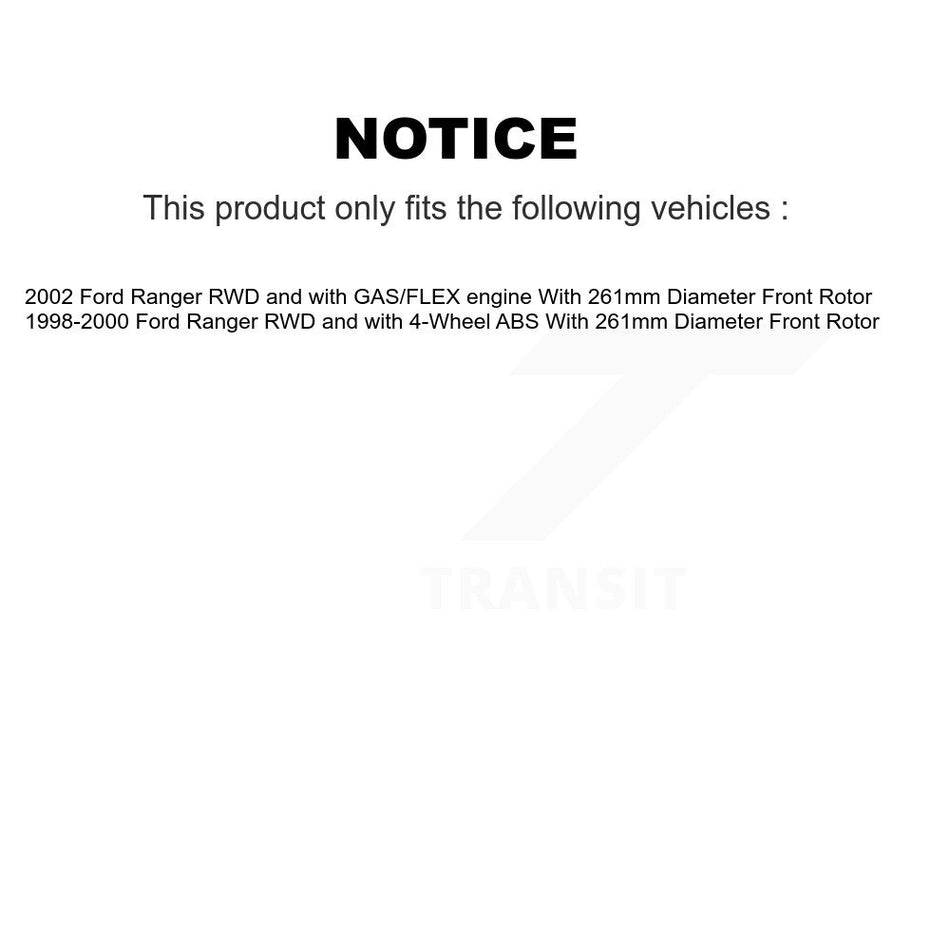 Front Rear Semi-Metallic Pads And Disc Brake Rotors Hub Assembly Kit For Ford Ranger K8A-105921