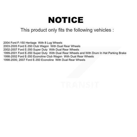 Rear Brake Rotor Semi-Metallic Pad Kit For Ford E-350 Super Duty Econoline F-150 Heritage K8A-106085