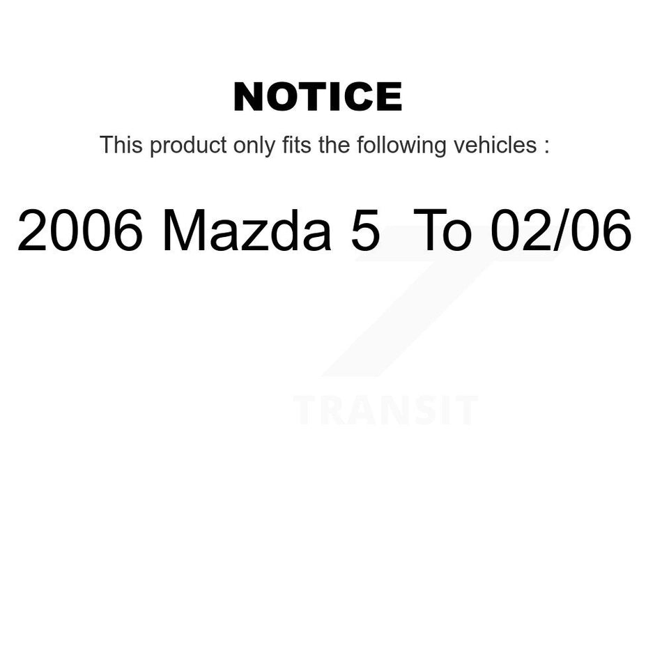 Rear Disc Brake Rotors And Semi-Metallic Pads Kit For 2006 Mazda 5 To 02 06 K8A-106090