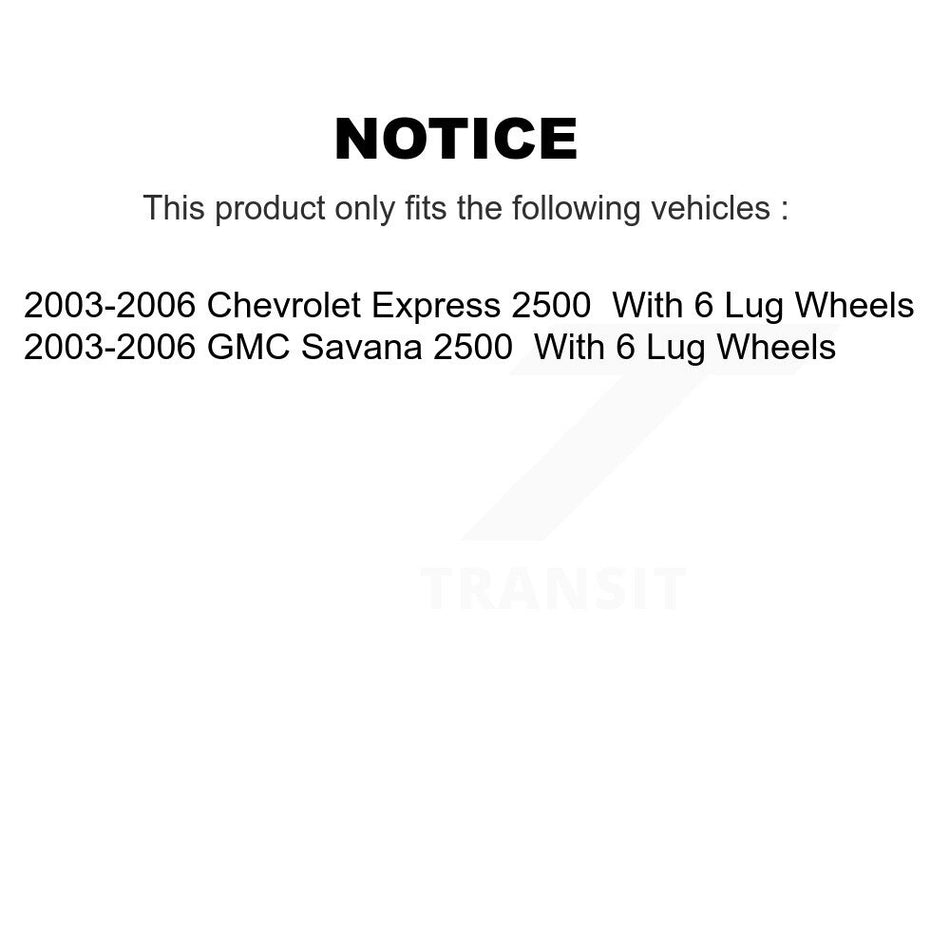 Rear Disc Brake Rotors And Semi-Metallic Pads Kit For GMC Savana 2500 Chevrolet Express K8A-106136