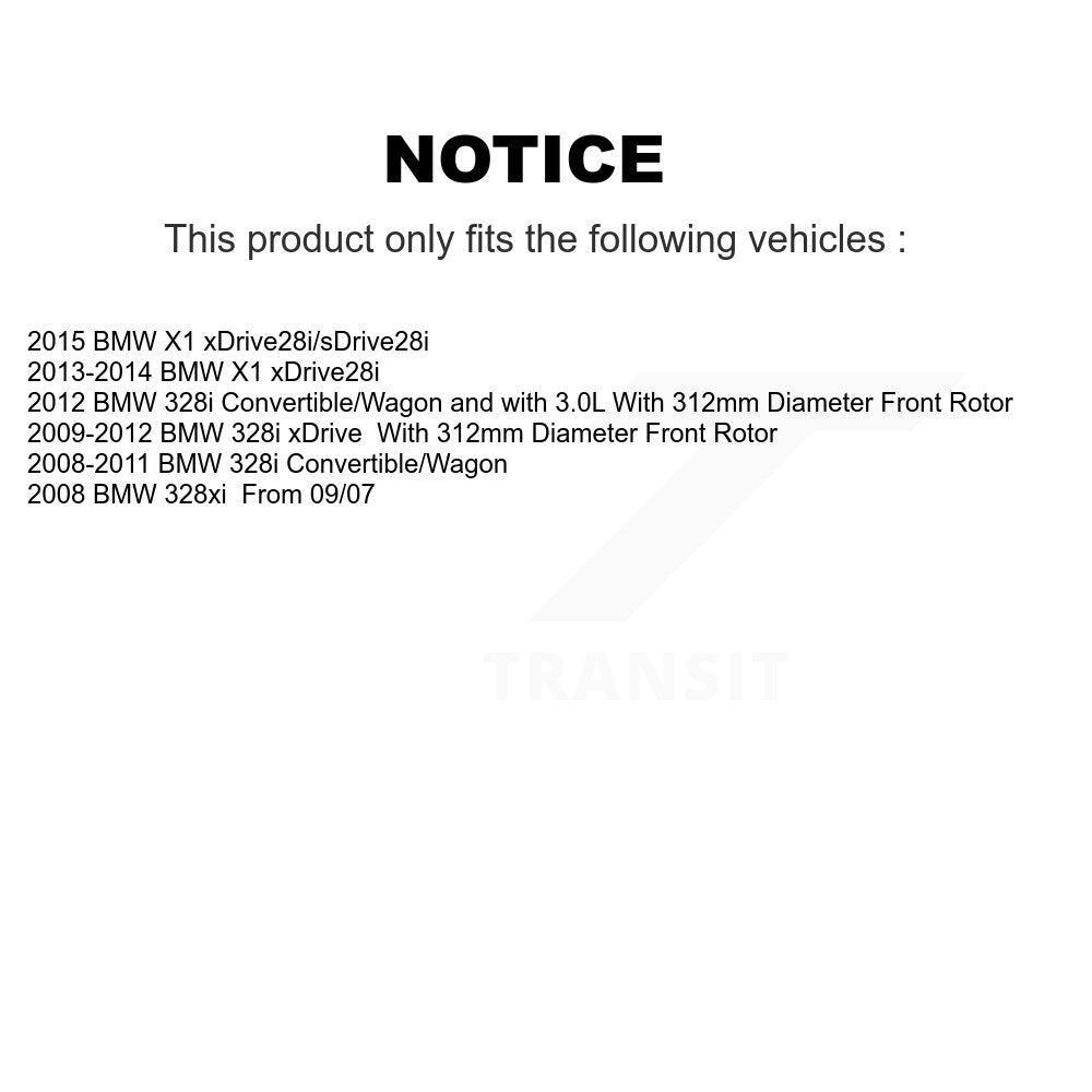 Front Rear Semi-Metallic Pads And Disc Brake Rotors Kit For BMW 328i xDrive X1 328xi K8A-106586