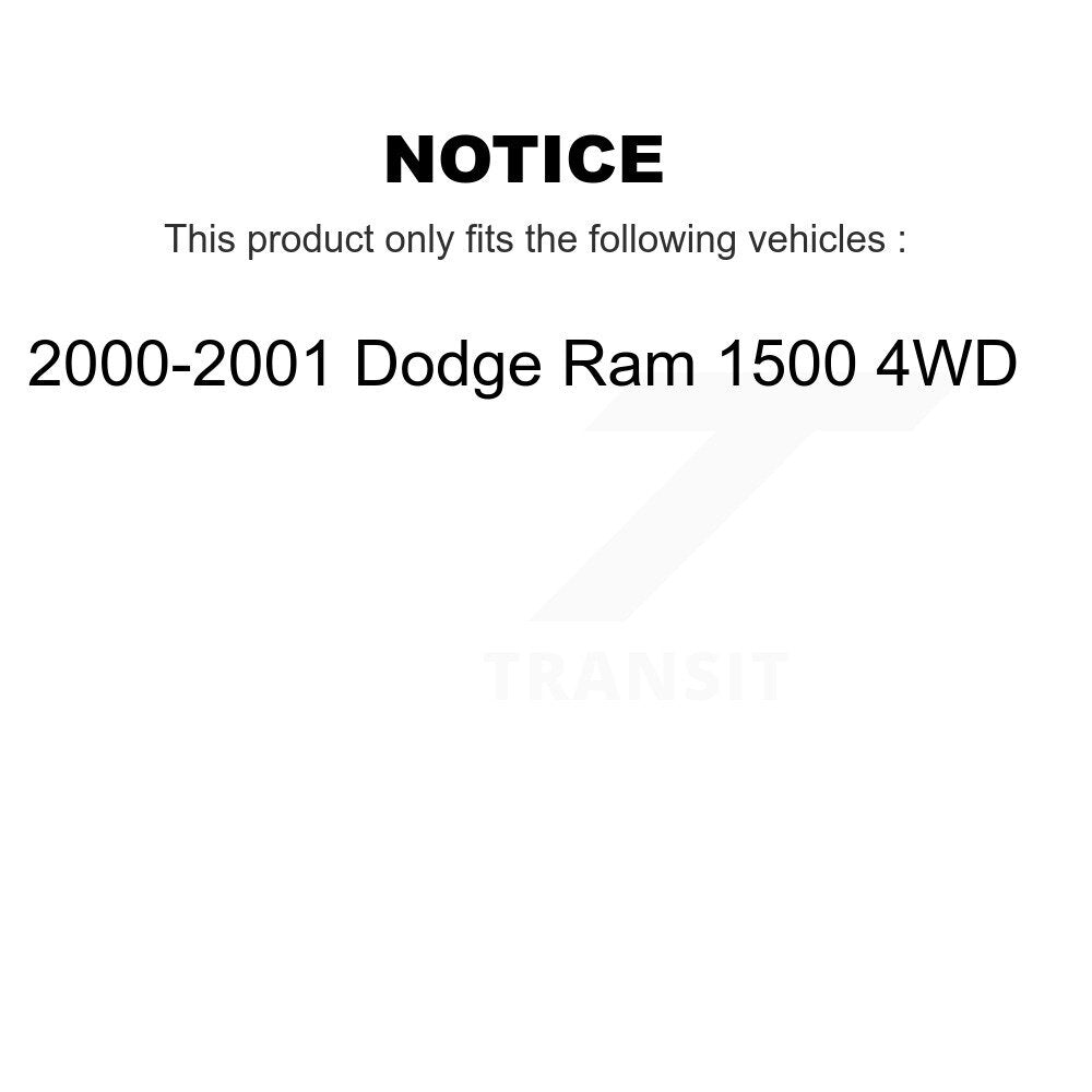 Front Disc Brake Rotors And Semi-Metallic Pads Kit For 2000-2001 Dodge Ram 1500 4WD K8A-106994