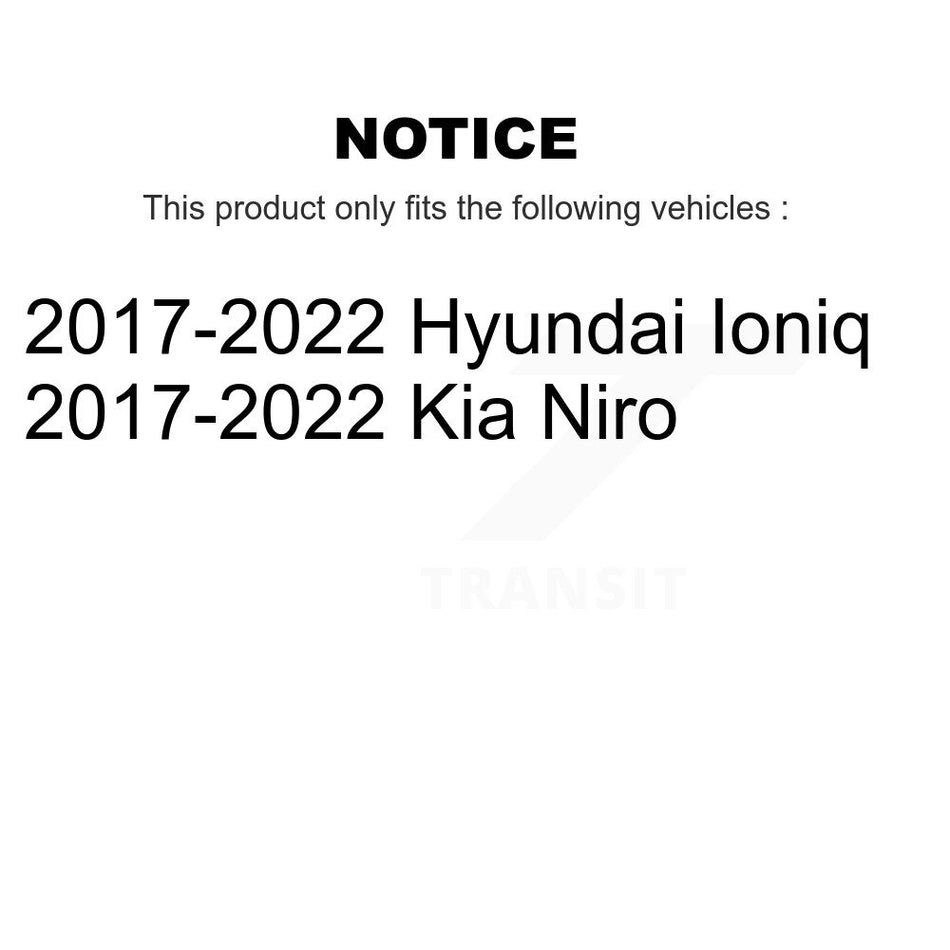 Front Disc Brake Rotors And Ceramic Pads Kit For 2017-2022 Hyundai Ioniq Kia Niro K8A-107020