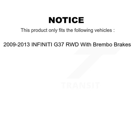 Front Rear Ceramic Pad Brake Rotors Kit For 2009-2013 INFINITI G37 RWD With Brembo Brakes K8A-107333