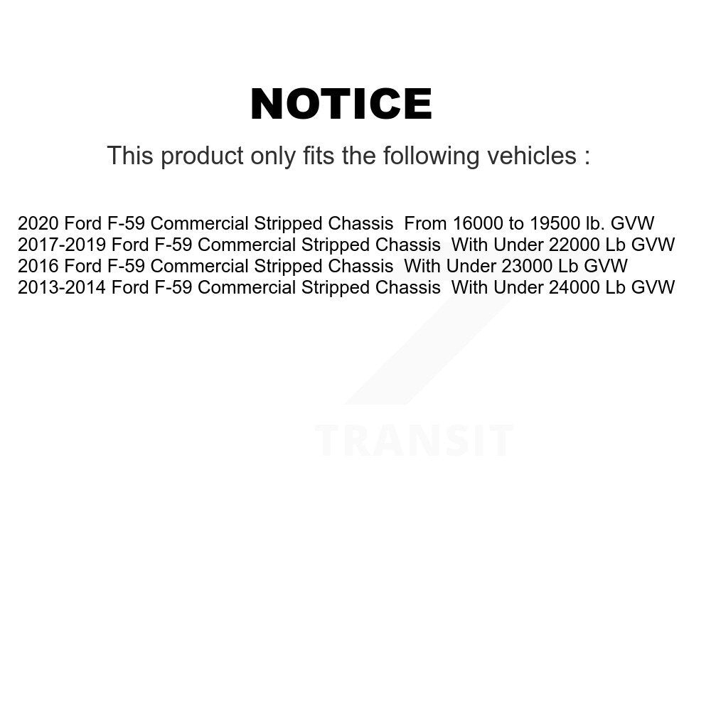 Rear Disc Brake Rotor And Semi-Metallic Pad Kit For Ford F-59 Commercial Stripped Chassis K8A-107666