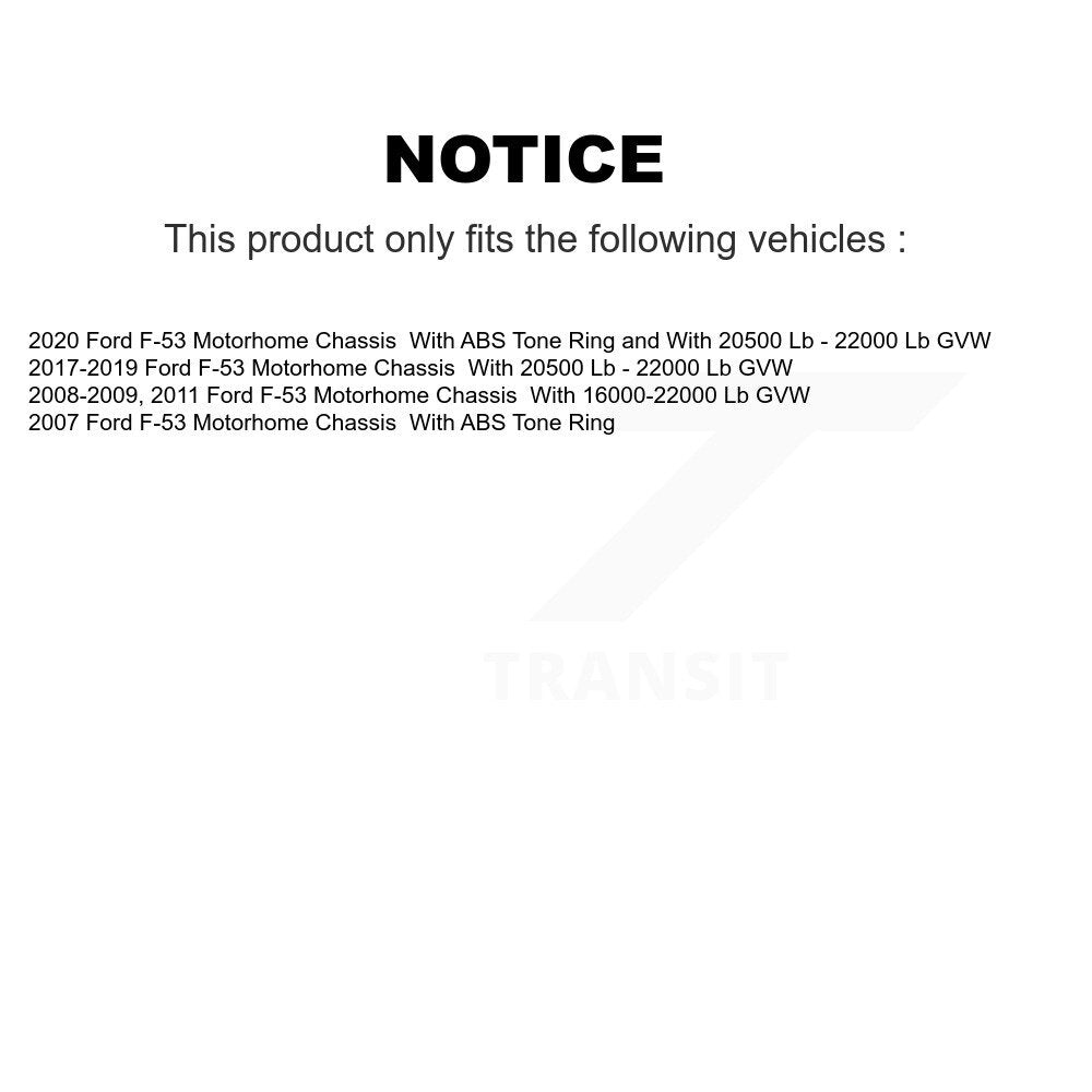 Rear Disc Brake Rotors And Semi-Metallic Pads Kit For Ford F-53 Motorhome Chassis K8A-107676