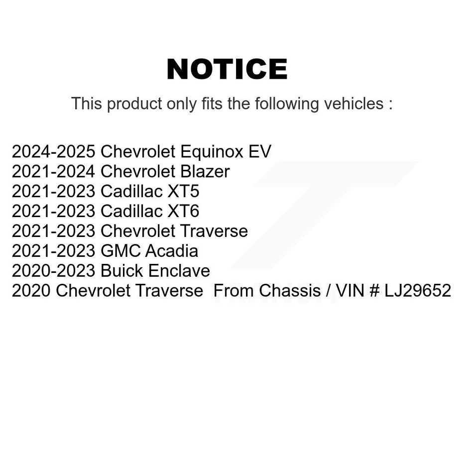Rear Brake Rotors & Ceramic Pad Kit For Chevrolet Traverse Blazer Cadillac Equinox EV GMC K8A-107683