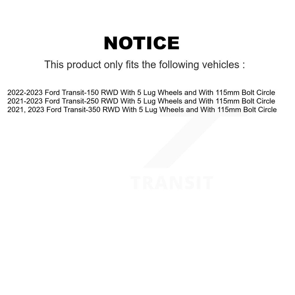 Front Rear Semi-Metallic Pad Brake Rotor Kit For Ford Transit-250 Transit-350 Transit-150 K8A-107728