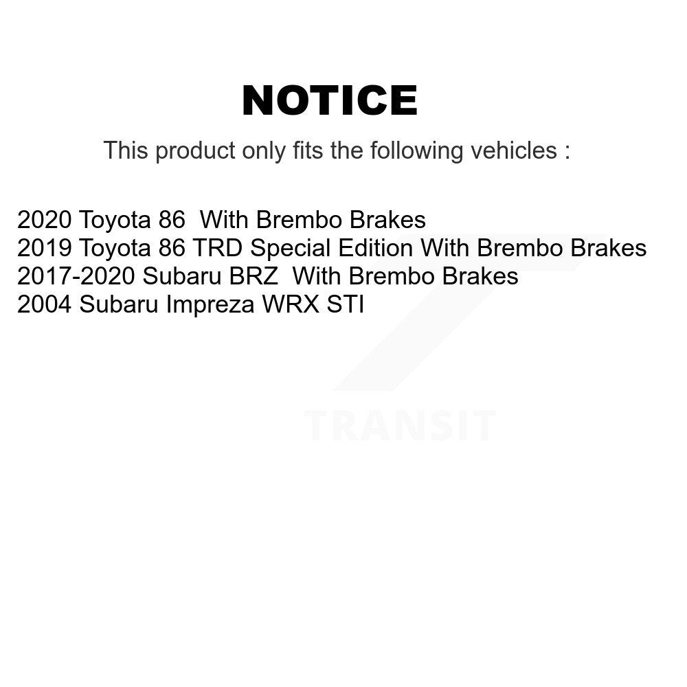 Front Disc Brake Rotors And Semi-Metallic Pads Kit For Subaru BRZ Impreza Toyota 86 K8A-107853