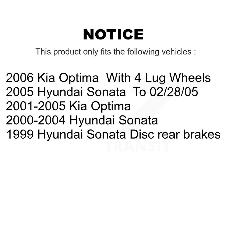 Rear Disc Rotors Ceramic Pads And Parking Brake Shoes Kit For Hyundai Sonata Kia Optima K8A-108185