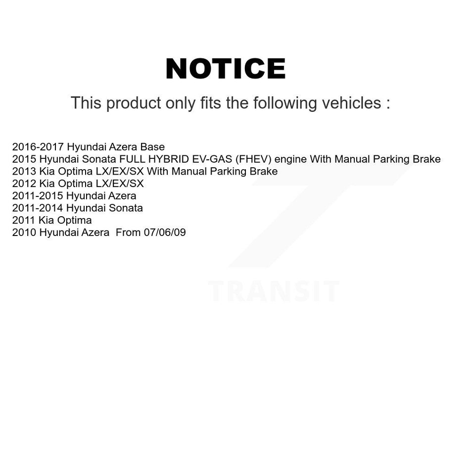 Rear Disc Rotors Ceramic Pads Parking Brake Shoes Kit For Hyundai Sonata Kia Optima Azera K8A-108411