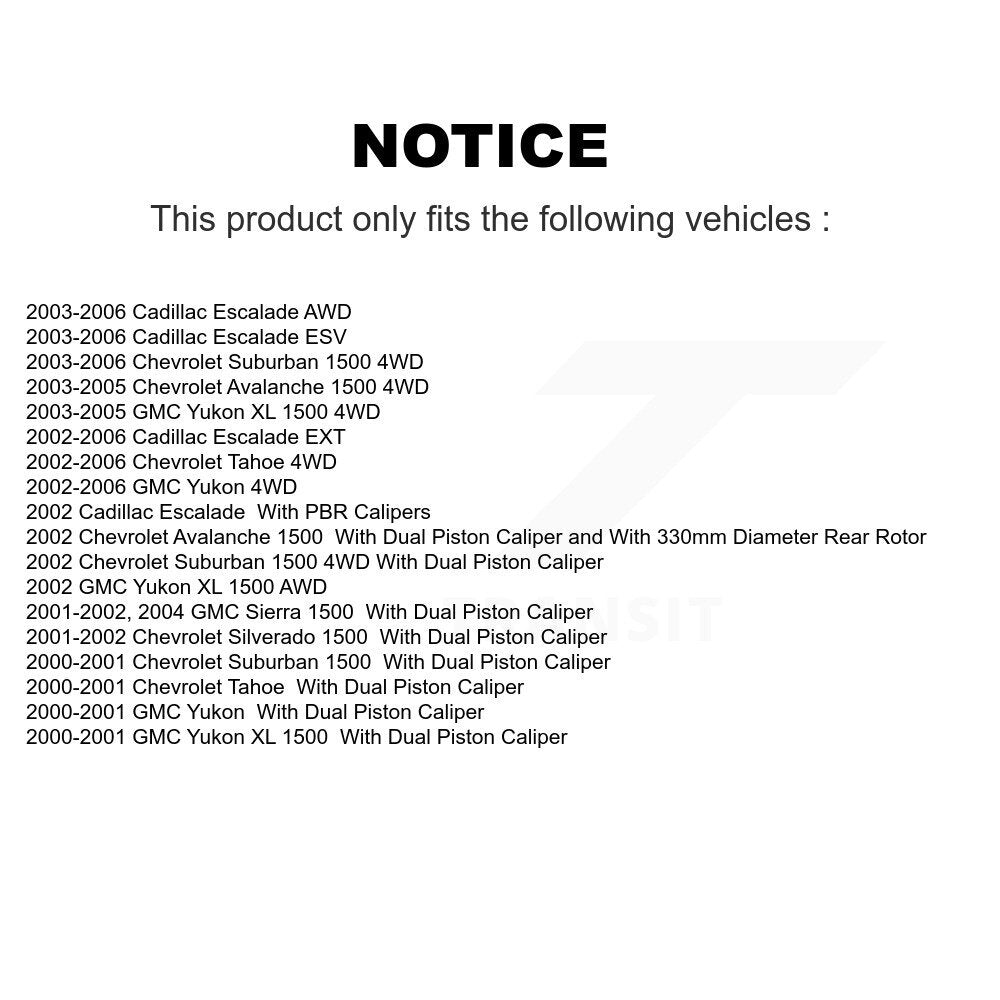 Rear Disc Rotors Ceramic Pads Parking Shoes Hardware Kit For Chevrolet GMC Sierra 1500 XL K8A-108705
