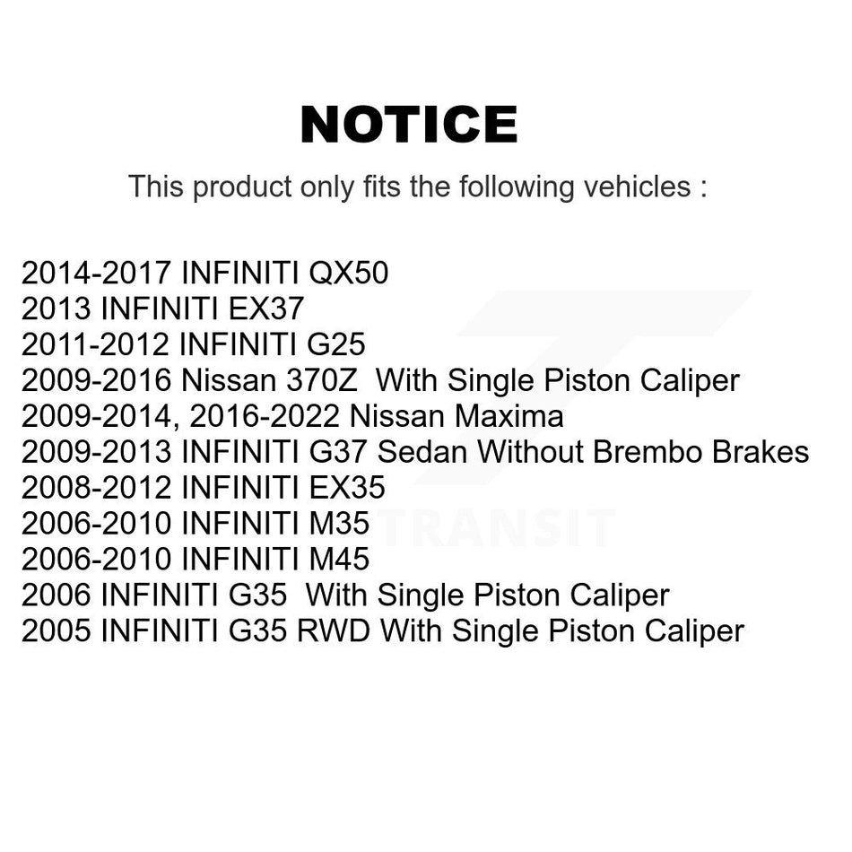 Rear Disc Rotors Ceramic Pads Parking Shoes & Hardware Kit For INFINITI Nissan Maxima G37 K8A-108833