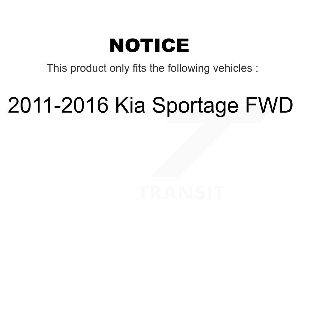 Rear Disc Rotors Ceramic Pads Parking Shoes & Hardware Kit For 2011-2016 Kia Sportage FWD K8A-109028