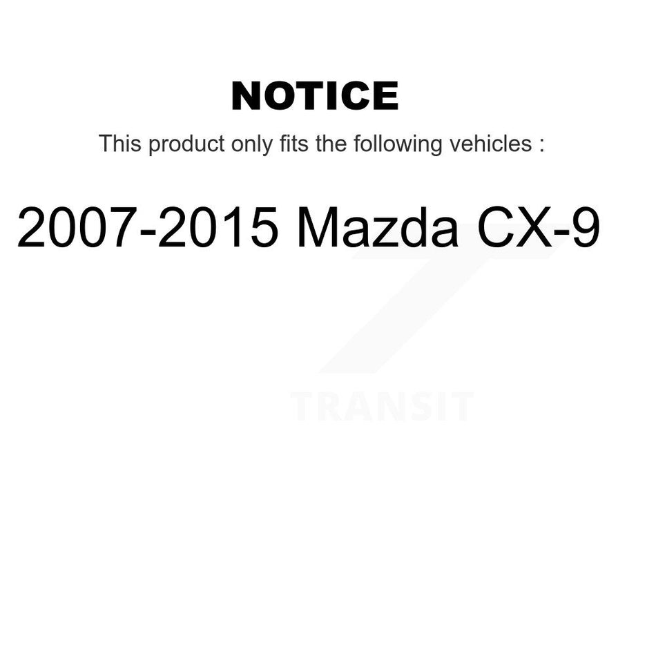 Rear Disc Rotors Ceramic Pads Parking Brake Shoes & Hardware Kit For 2007-2012 Mazda CX-9 K8A-109057