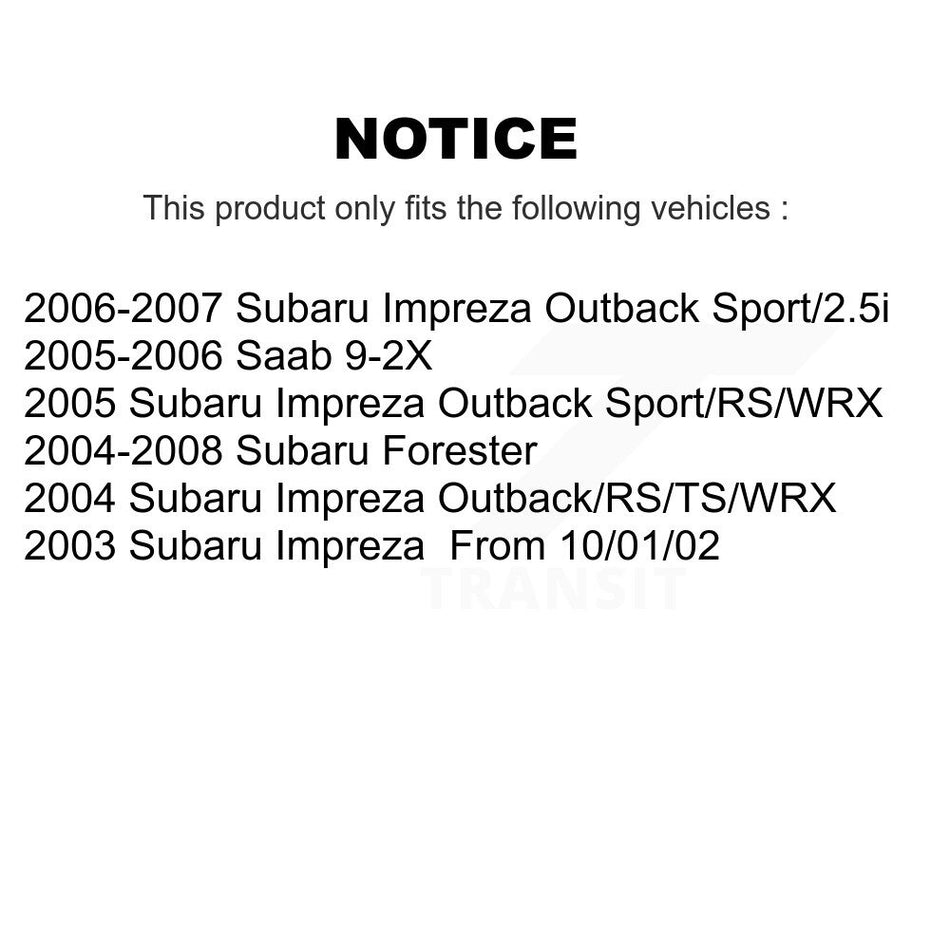 Rear Disc Rotors Ceramic Pads Parking Shoes Hardware Kit For Subaru Impreza Forester Saab K8A-109074