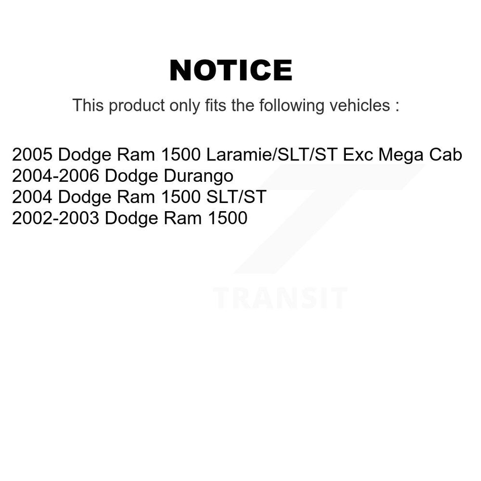 Front Rear Semi-Metallic Pads And Disc Brake Rotors Kit For Dodge Ram 1500 Durango K8A-109272