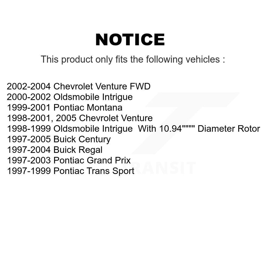Front Rear Disc Brake Rotors And Ceramic Pads Kit For Buick Century Pontiac Grand Prix Chevrolet Venture Regal Oldsmobile Intrigue Montana Trans Sport K8C-100725
