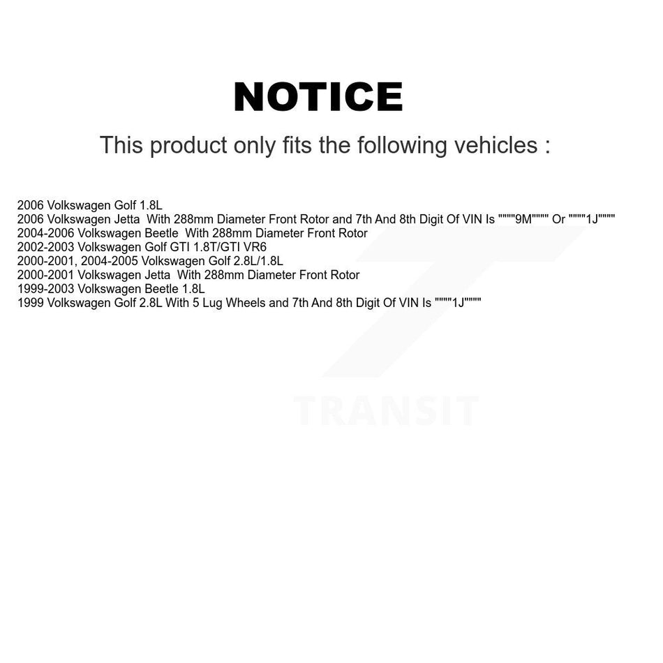 Front Rear Disc Brake Rotors And Ceramic Pads Kit For Volkswagen Beetle Jetta Golf K8C-100775