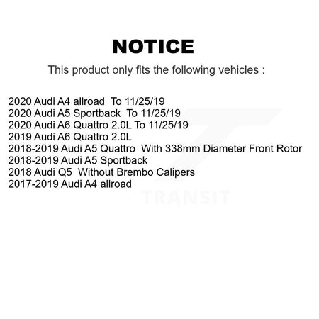 Front Rear Brake Rotor And Ceramic Pad Kit For Audi Q5 A5 Sportback A4 allroad Quattro A6 K8C-101240