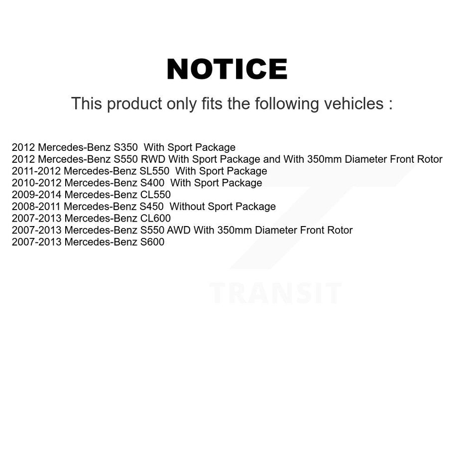 Front Rear Disc Brake Rotors And Ceramic Pads Kit For Mercedes-Benz S550 SL550 S600 CL550 S400 S350 CL600 S450 K8C-101274