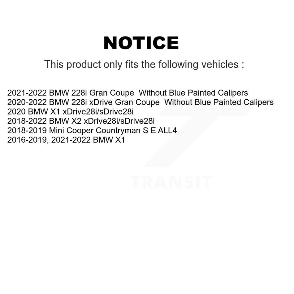 Front Rear Brake Rotor & Ceramic Pad Kit For BMW X1 X2 Mini Cooper Countryman 228i xDrive K8C-101541