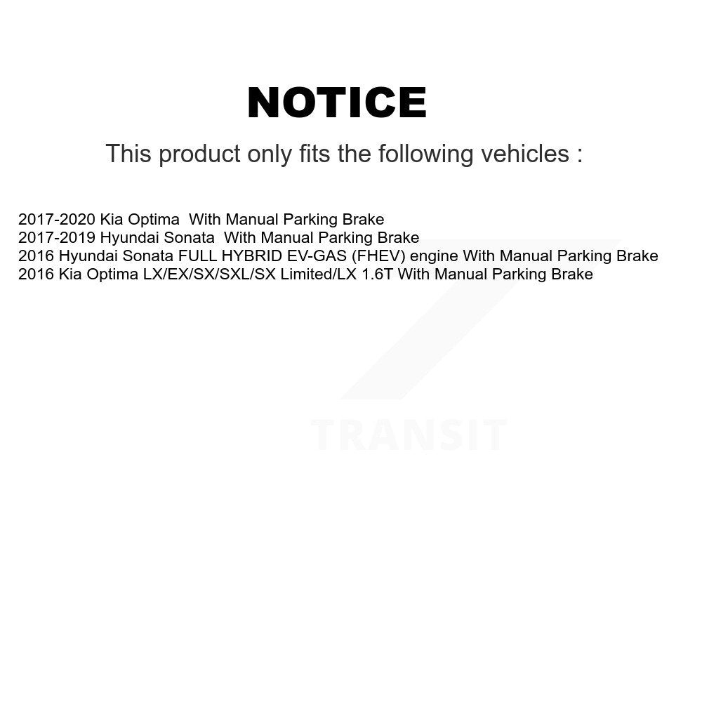 Rear Brake Rotors Ceramic Pad Kit For Hyundai Sonata Kia Optima With Manual Parking K8C-101665