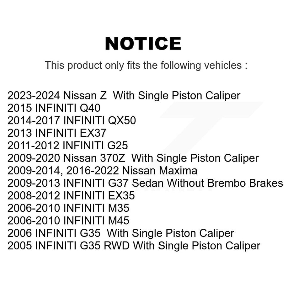 Rear Disc Brake Rotors And Ceramic Pads Kit For Nissan INFINITI Maxima G37 G35 M35 370Z 350Z QX50 EX35 G25 M45 Q40 EX37 Z K8C-101773