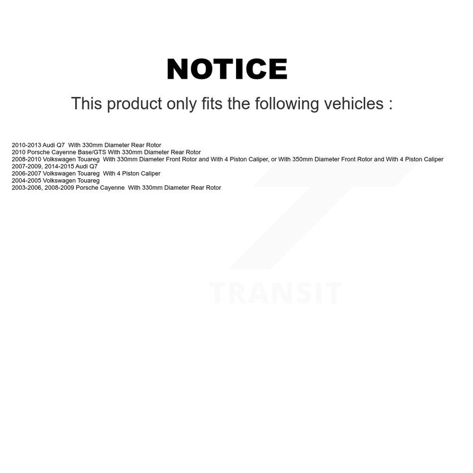 Rear Disc Brake Rotors And Ceramic Pads Kit For Audi Q7 Porsche Cayenne Volkswagen Touareg K8C-101813