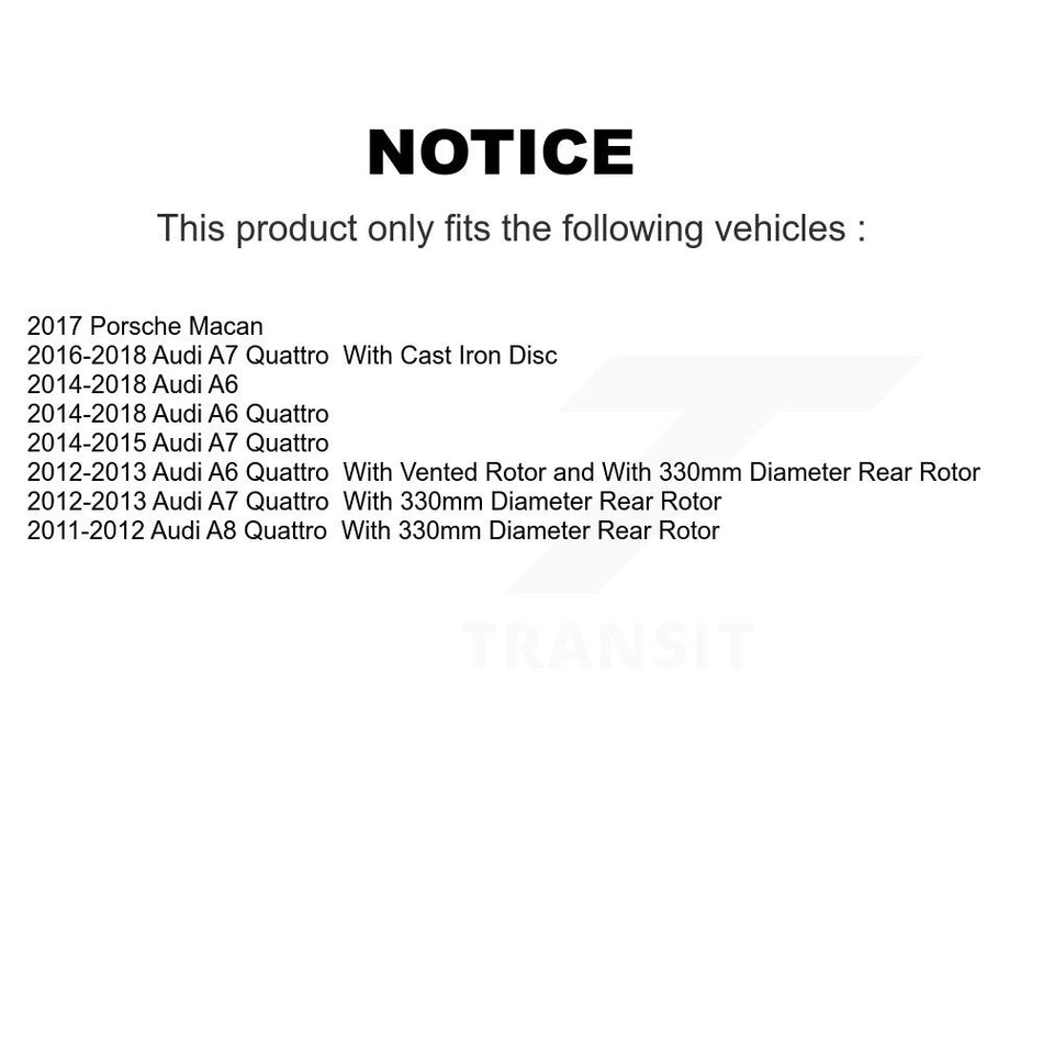 Rear Disc Brake Rotors And Ceramic Pads Kit For Audi A6 Quattro A7 Porsche Macan A8 K8C-101855