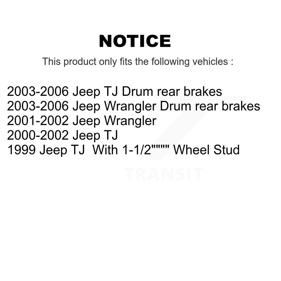 Front Rear Disc Brake Rotors Ceramic Pads And Drum Kit For Jeep Wrangler TJ K8C-102610