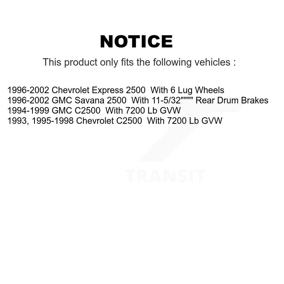 Front Disc Brake Rotors Hub Assembly And Ceramic Pads Kit For Chevrolet C2500 Express 2500 GMC Savana K8C-102701